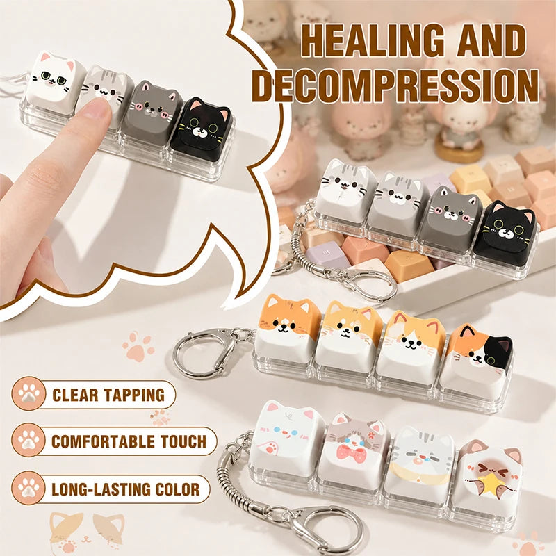 Cat Keyboard Cap Keychain Pendant — Swuffy