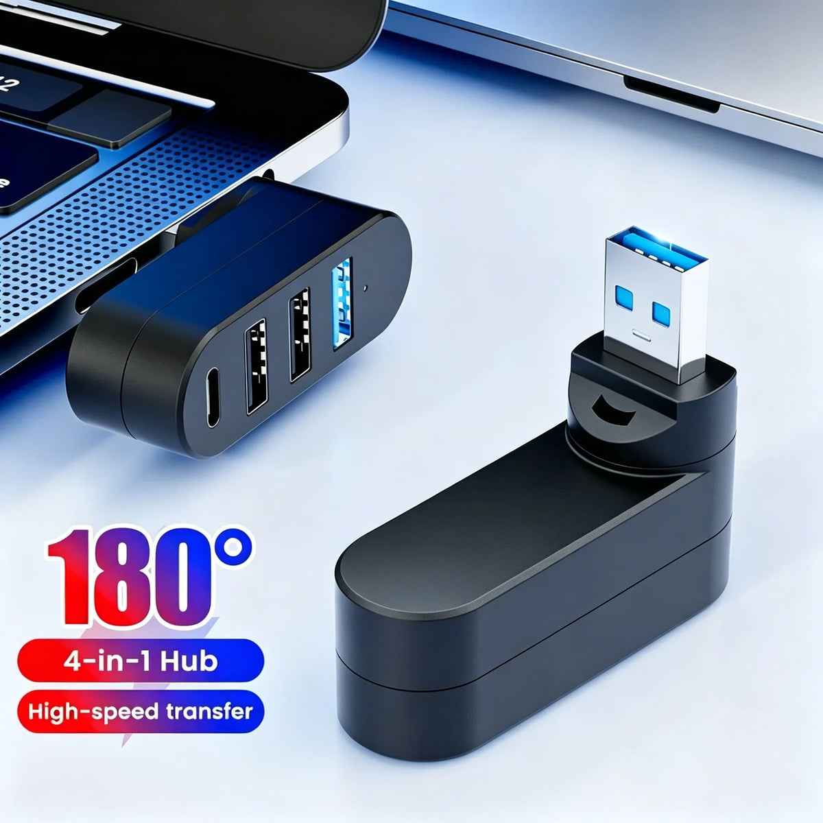 Rotatable USB Ports Type Splitter — Swuffy