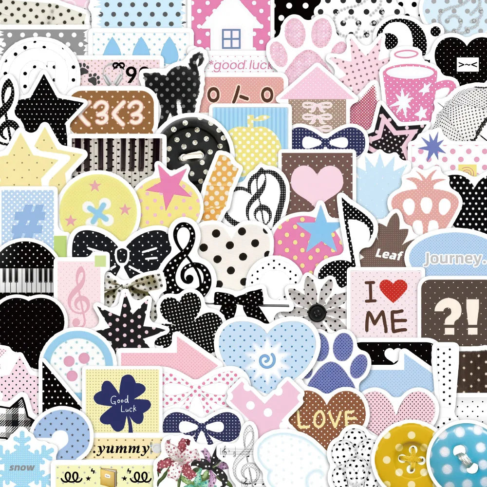 Polka Dot Material Cartoon Sticker — Swuffy