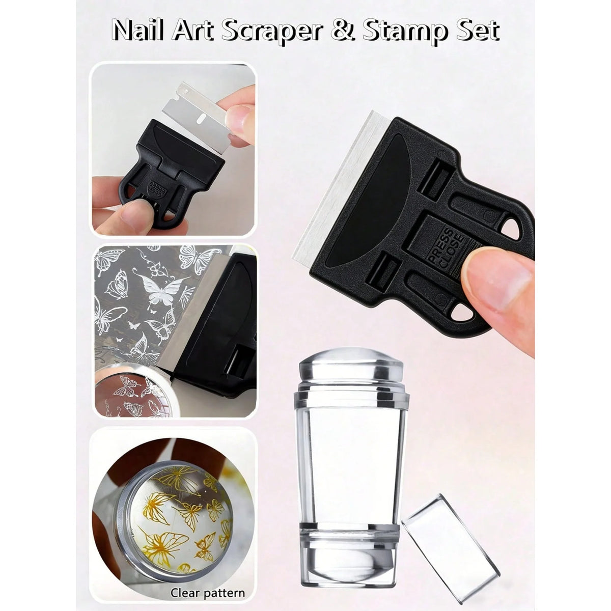 Nail Art Stamper Scraper Clear — Swuffy