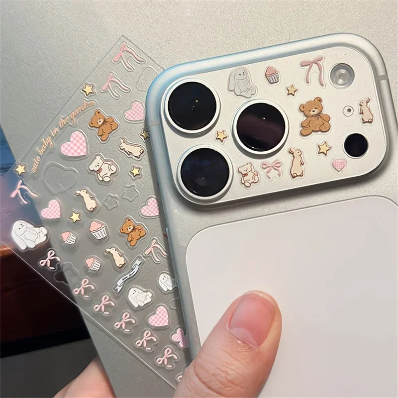 Kawaii Embossed Phone Lens Stickers — Swuffy