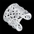 Silver Plated Rings Engagement Wedding — Swuffy