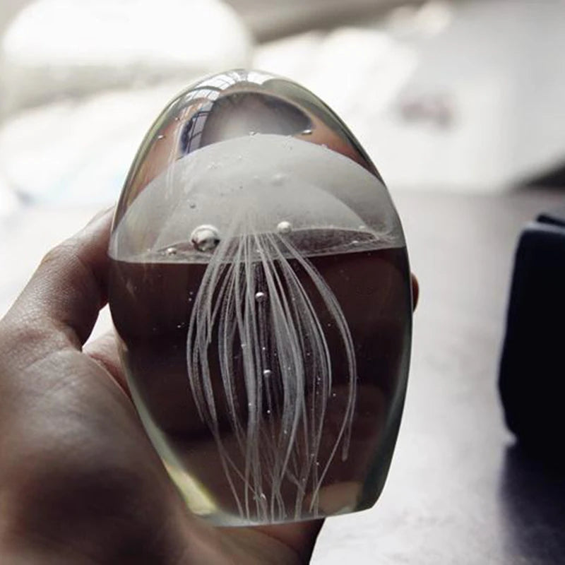Nuvora Colored Handmade Glow Glass Jellyfish Figurines Paperweight — Nuvora