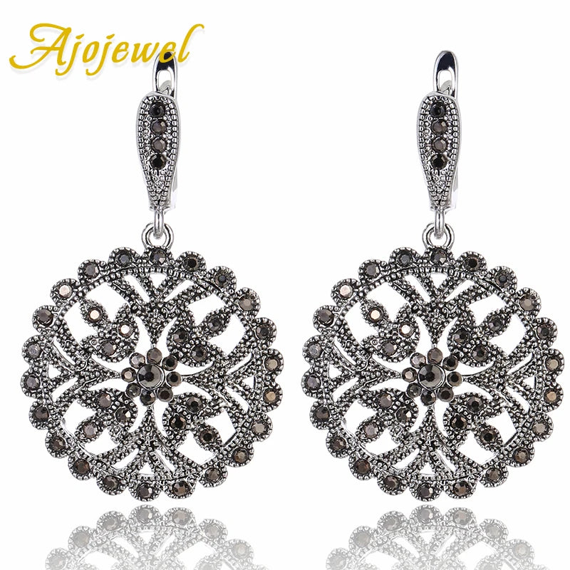 Ajojewel Big Round Earring Black — Swuffy