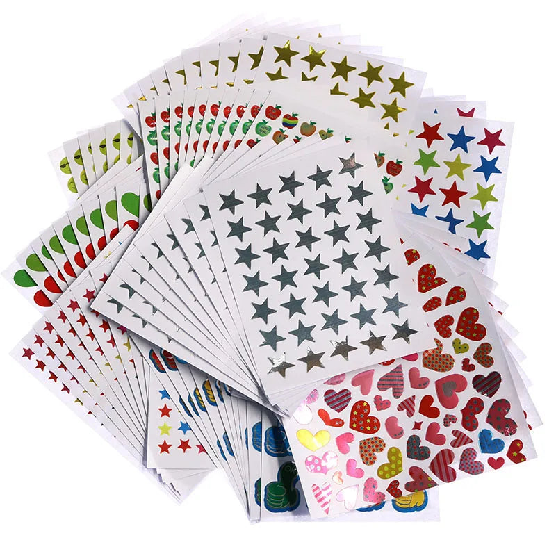 Nuvora 10 Sheets Pack Gold-Plated Award Glitter Stickers — Nuvora