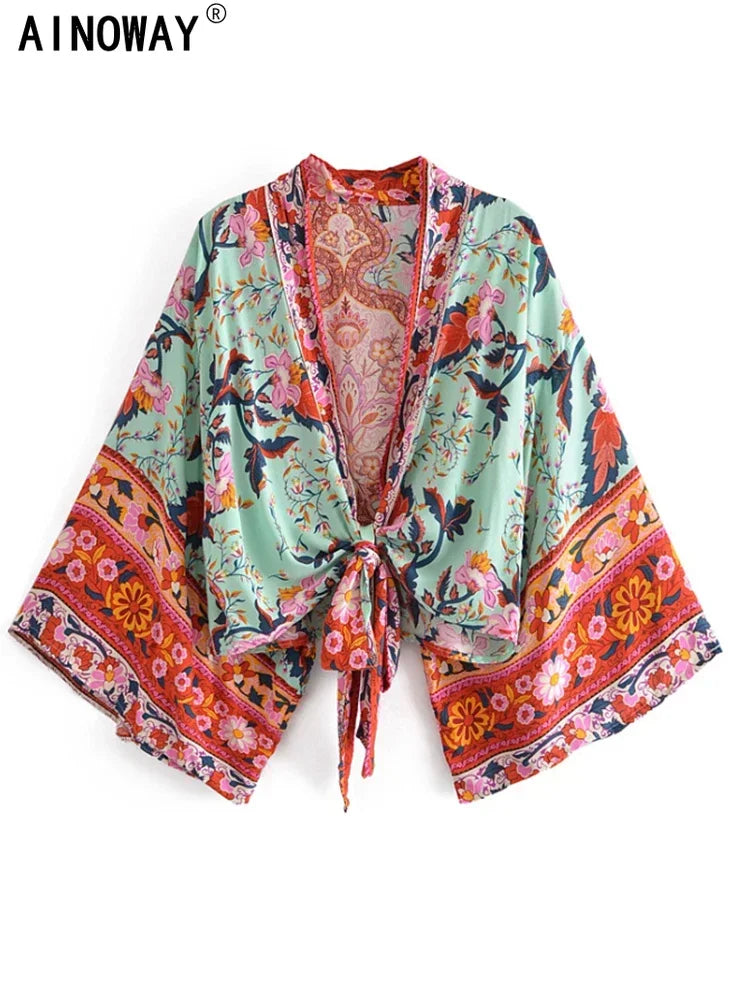 Boho Floral Beach Kimono — Swuffy