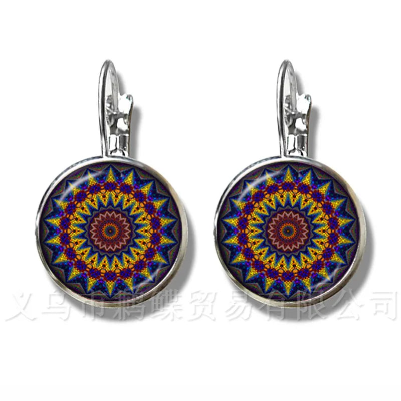 Trendy Flower Life Earrings Mandala — Swuffy