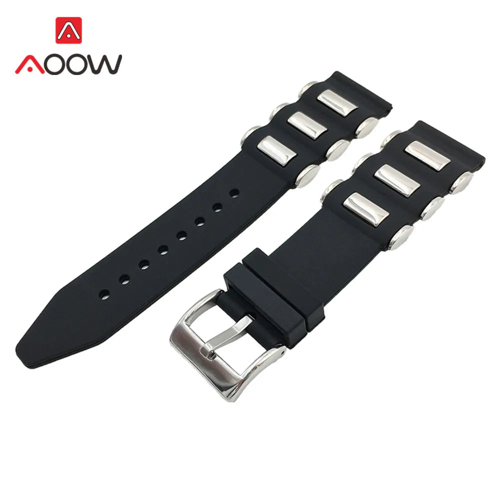 Silicone Watchband Metal Embedding Waterproof — Swuffy