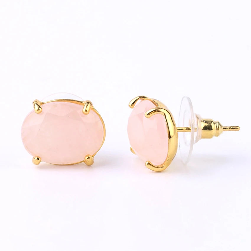 Crystal Faceted Stone Stud Earring — Swuffy