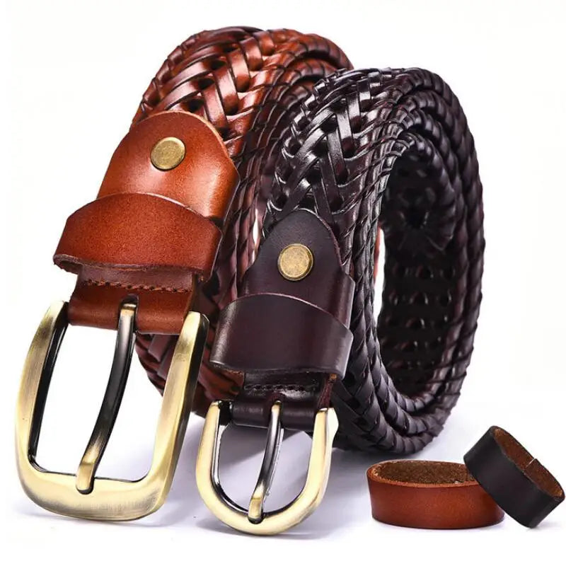 Braided Belt Woven Belt Leather — Swuffy