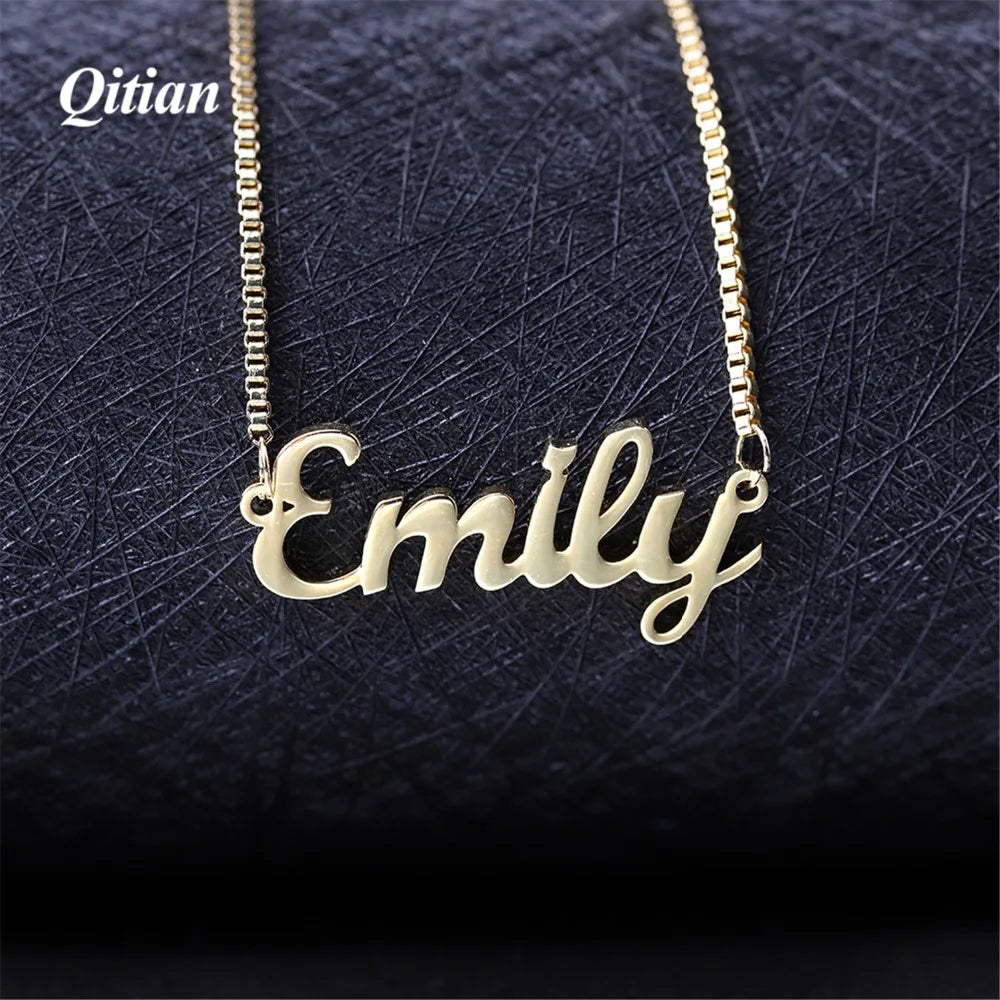 Qitian Personalized Name Necklace Gold — Swuffy
