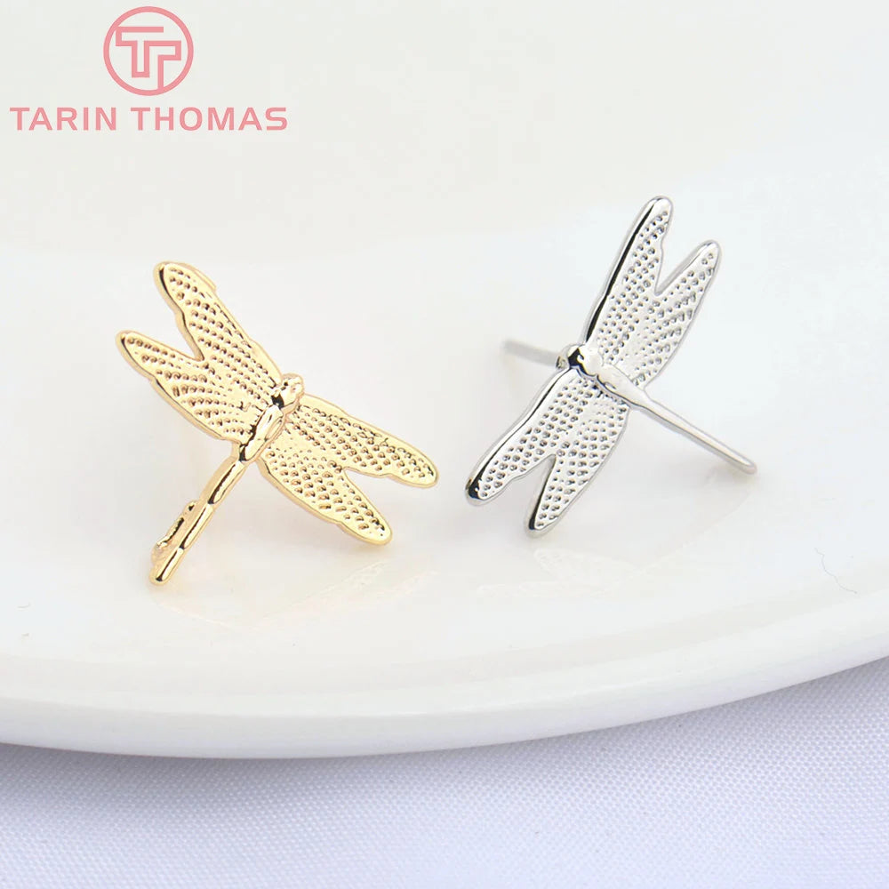 Mm Gold Brass Dragonfly Stud — Swuffy