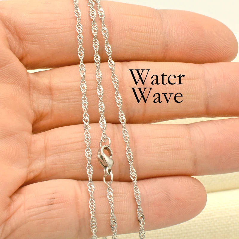 Sparkling Waterwave Necklace Stainless Steel — Swuffy
