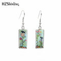 Folk Art Birds Rectangular Earring — Swuffy