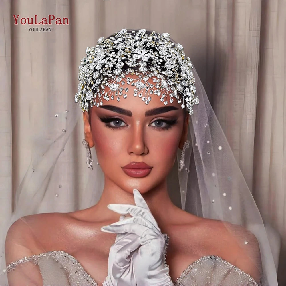 Youlapan Golden Wedding Crystal Headband — Swuffy
