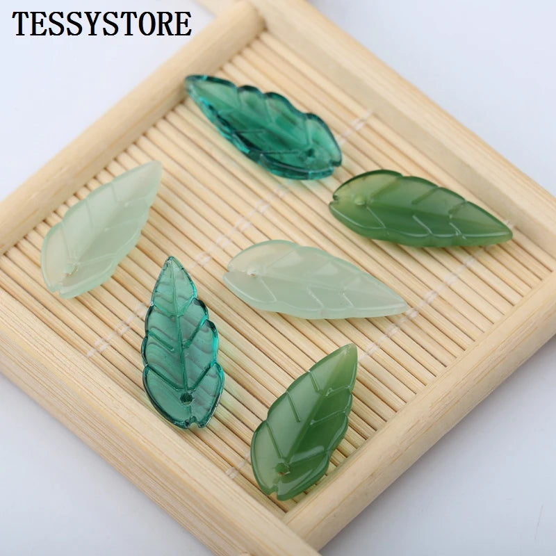 Leaves Shape Lampwork Beads Gradient — Swuffy