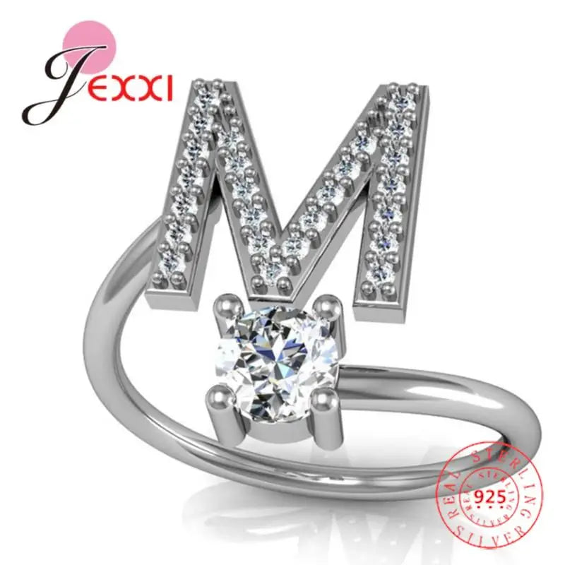 Sale Sterling Silver Ring Initial — Swuffy