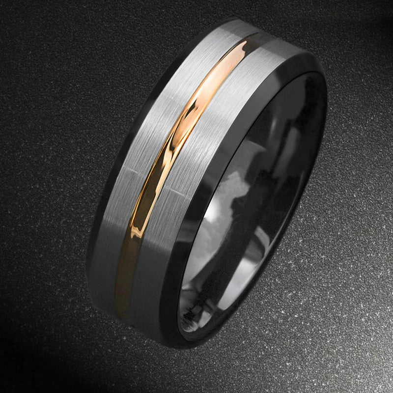 Brushed Black Ring Simple Stripe — Swuffy
