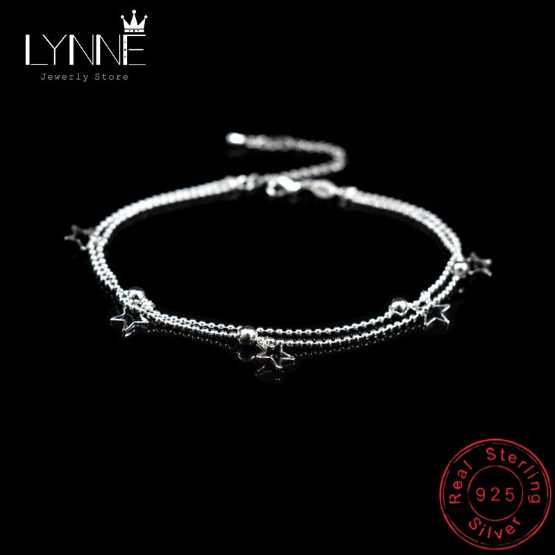 Sterling Silver Star Pendants Anklets — Swuffy