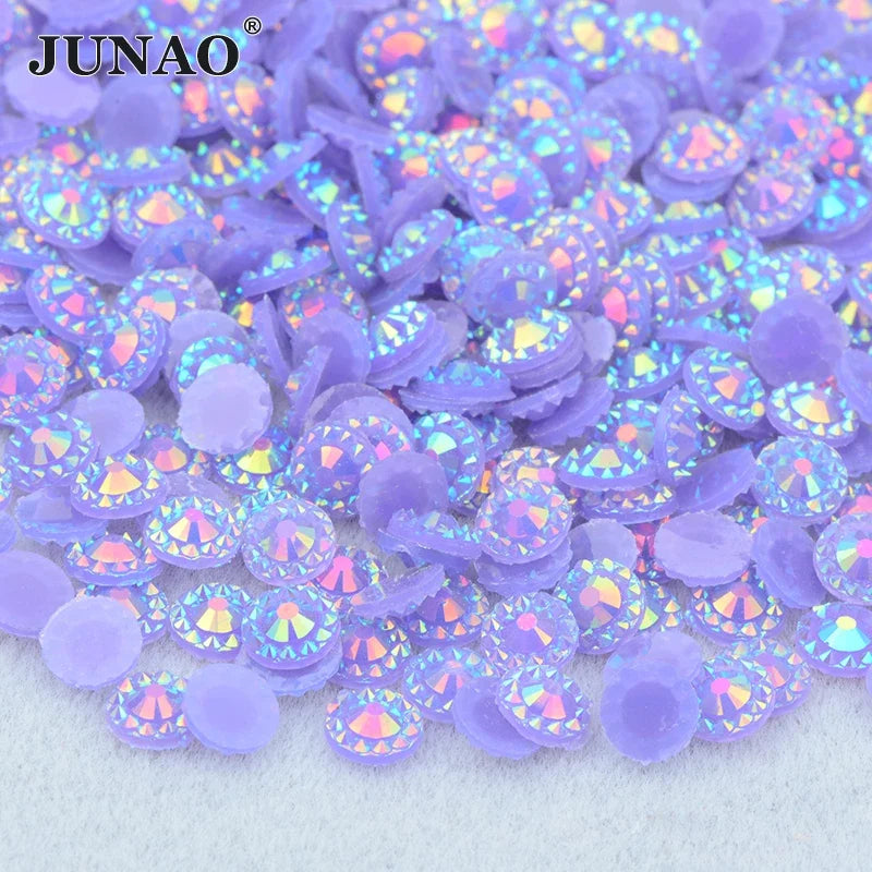 Junao Purple Ab Round Flower — Swuffy
