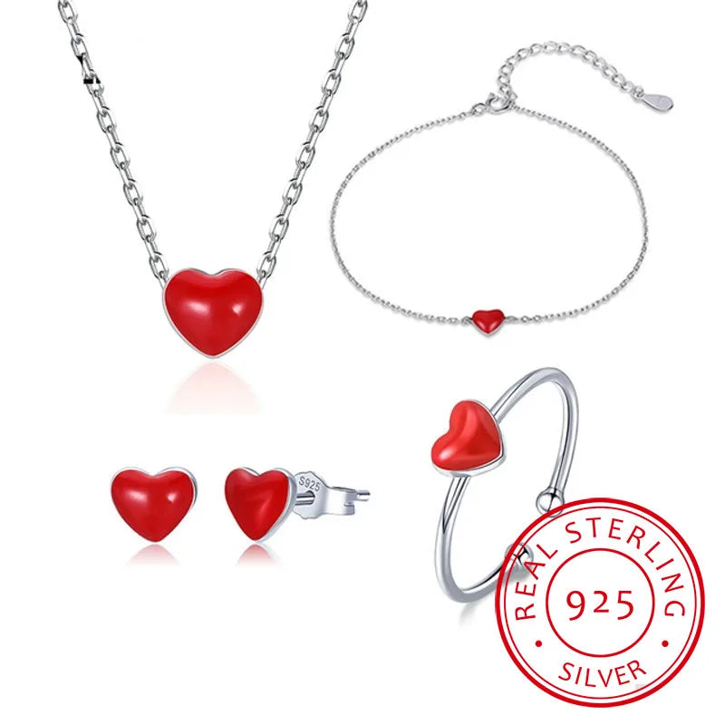 Nuvora 925 Sterling Silver Fine Jewelry Set Cute — Nuvora