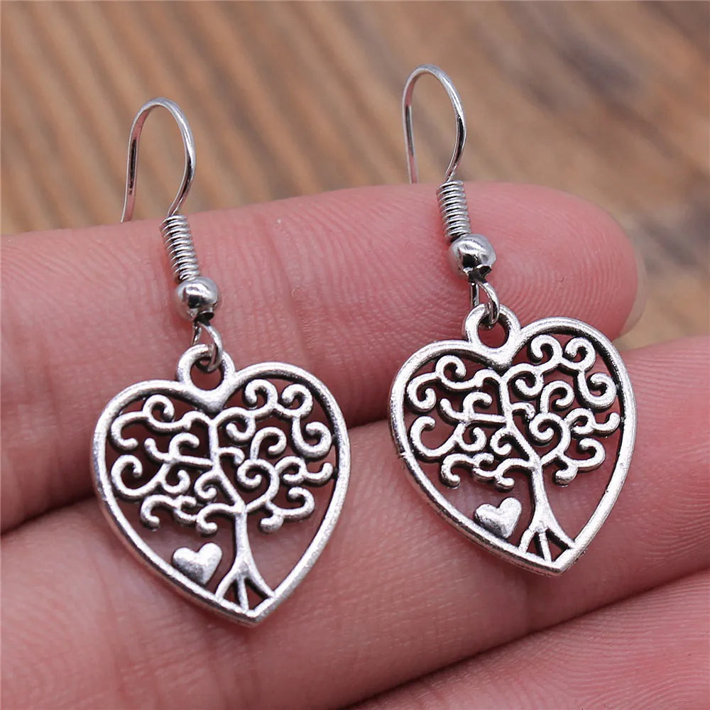 Silver Plated Drop Earrings Hollow — Swuffy